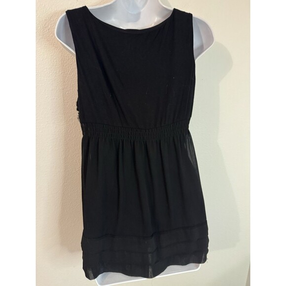 Eci New York Black Sleeveless Blouse Babydoll Y2K Style Lined Size 8 - Picture 4 of 9